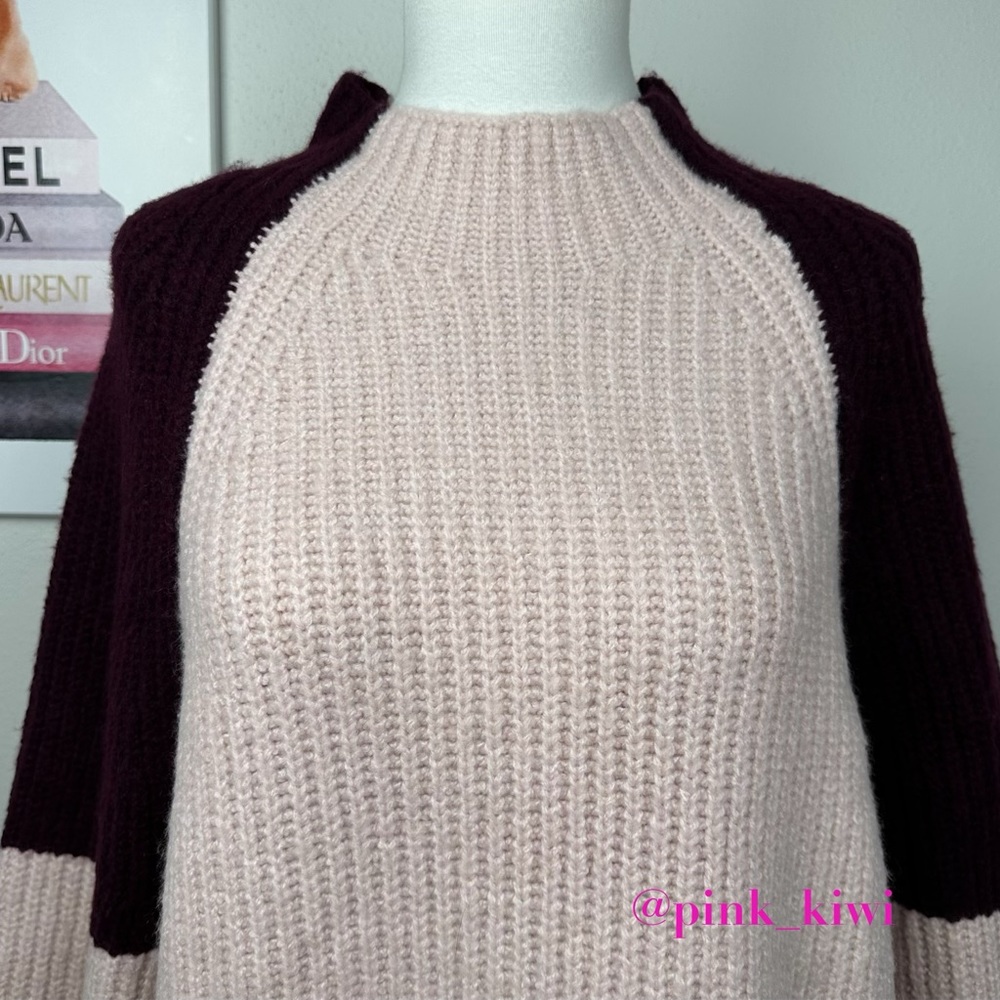 🆑 Express Colorblock Mock Neck Shift Sweater Dress - Picture 3 of 12
